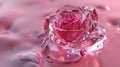 Glistening Crystal Rose on Pink Surface