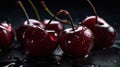 Glistening Dark Red Cherries