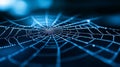 Glistening Dew on a Spider's Web: Nature's Intricate Patterns in Blue