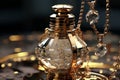 Glistening gold accents on a vintage perfume atomi Royalty Free Stock Photo