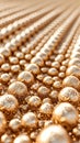Glistening golden spheres in a dynamic pattern Royalty Free Stock Photo