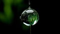 Glistening Harmony: A Single Waterdrop Adorns Blades of Lush Greenery Royalty Free Stock Photo