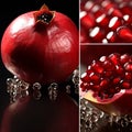 Glistening Pomegranate seeds close up image