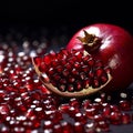 Glistening Pomegranate seeds close up photo