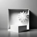 Glistening snowflake background, minimalist mockup for podium display or showcase AI generation Royalty Free Stock Photo