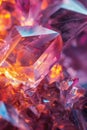 The glistening surface of a precious gemstone, facets, colors, and light reflections, the allure and beauty of gemstones