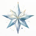 Glistening Watercolor Christmas Star Shining Brightly in Winter Night Sky AI Generated Royalty Free Stock Photo