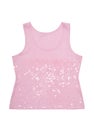 Glistening women`s pink top, isolated lilac sparkly blouse on white, evening wear, spangle spiffy shirt, smart clothes, posh gla