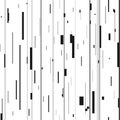 Glitch abstract background. Glitched backdrop with distortion, seamless pattern with random vertical black and white lines.