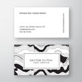 Glitch Abstract Geometry Minimal Vector Business Card Template. Premium Quality Modern Typography. Soft Realistic