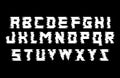 Glitch alphabet. Black and White Font with distortion effect. Isolated vector illustration.