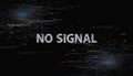 Glitch art displaying no signal text with distortion Royalty Free Stock Photo