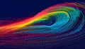 Glitch Art Stippled Dotwork Dynamic Flow Lines Abstract Background In Ultra High Definition Quality. Grainy Dotted Texture