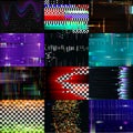 Glitch background vector glitchy noisy pixelated texture pattern tv broken computer screen with noise or abstract