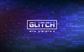 Glitch blue background. Abstract color pixels and shapes on gradient backdrop. Glitched video texture. Digital no signal Royalty Free Stock Photo