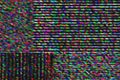 Glitch camera effect. Retro VHS background. No signal. Static TV noise, bad TV signal.