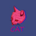 Glitch cat illustration animal design