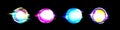 Glitch circles set isolated on black background