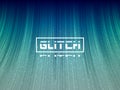 Glitch 3d lines. Stylized distortion with wave effect. Abstract futuristic banner. Cyberpunk background with pixel noise