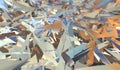 Glitch 3d render, golden modern shattered field texture, random triangles digital illustration, abstract geometric