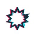 Glitch distortion frame. Vector star illustration Royalty Free Stock Photo