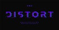 Glitch effect alphabet, digital distorted letters, display error font for futuristic logo, cinematic style headline