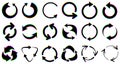 Glitch Effect Circular Arrows Collection Royalty Free Stock Photo