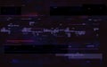 Glitch effect. Digital video error with random shapes. Dynamic broken signal. Playback distortion. Dark pixels and lines