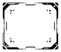 Glitch Effect HUD Banner with Cyberpunk Aesthetic in Square Frame Design