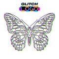 Glitch effect insect logo vector animal illustration