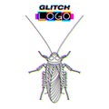 Glitch effect insect logo vector animal illustration Royalty Free Stock Photo