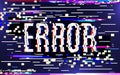 Glitch error concept. Colorful digital pixel noise. Television screen effect. Corrupted image on color background