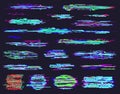 Glitch error elements. Digital pixel noise abstract frames, technical glitch problems. Computer screen error element