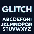 Glitch error font alphabet letters