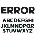 Glitch and error style font and alphabet design Royalty Free Stock Photo