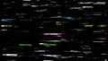 Glitch error video damage on a black screen.