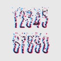 Glitch font with distortion stereoscopic effect. Royalty Free Stock Photo