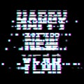 Glitch Happy New Year Text Royalty Free Stock Photo