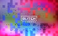 Glitch holographic background. Cyberpunk retro effect. Futuristic broken texture with color spots. Video signal error
