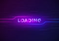 Vector Illustration Cyber Loading Screen In Neon Color