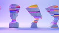 Glitch of Nefertiti head on light background. 3d illustration Royalty Free Stock Photo