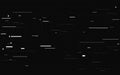 Glitch noise background. Retro video failure. Distorted analog signal. Horizontal white lines on dark backdrop. VHS