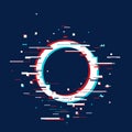 Glitch page template . Tv distorted signal chaos, glitched effect distortion color photo