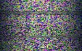 Glitch pixel noise with vhs retro distortion. Analog video effect. Old TV concept with horizontal lines. Color screen