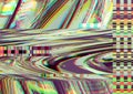 Glitch psychedelic background Old TV screen error Digital pixel noise abstract design Photo glitch Television signal Royalty Free Stock Photo