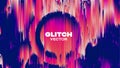 Glitch round shape abstract vector background. Pixel data flow circle noise Royalty Free Stock Photo