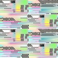 Glitch seamless pattern art. Digital abstract pixel noise effect.