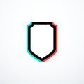 Glitch shield icon. Vector illustration Royalty Free Stock Photo