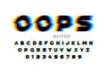 Glitch style font design, distorted alphabet Royalty Free Stock Photo
