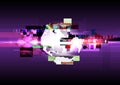 Glitch texture error signal, blur abstract background illustration
